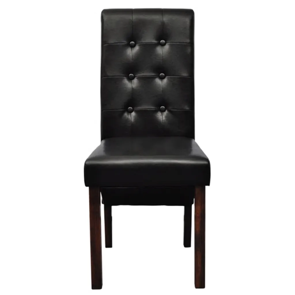 Sedie da Pranzo 2 pz Nere in Similpelle 60623