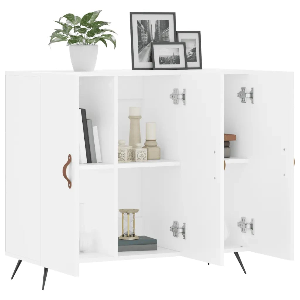 Credenza Bianca 90x34x80 cm in Legno Multistrato 828076