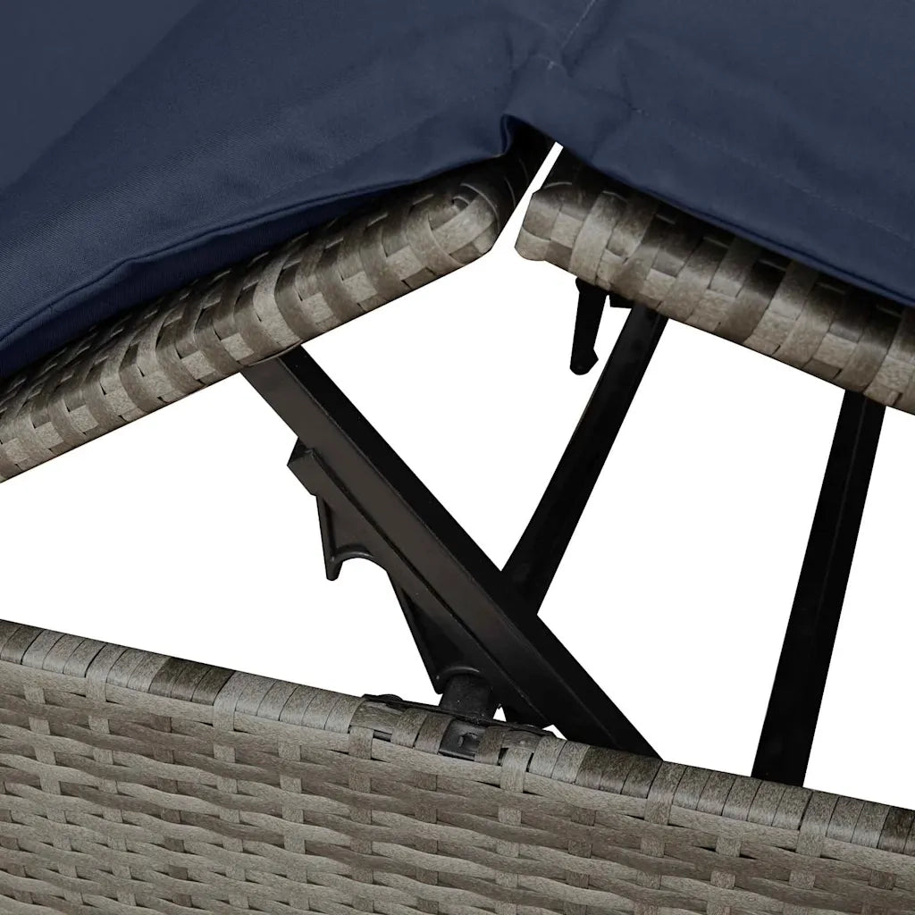 Lettino da sole doppio Nero 205 x 129 x 200 cm polyrattan 3376134