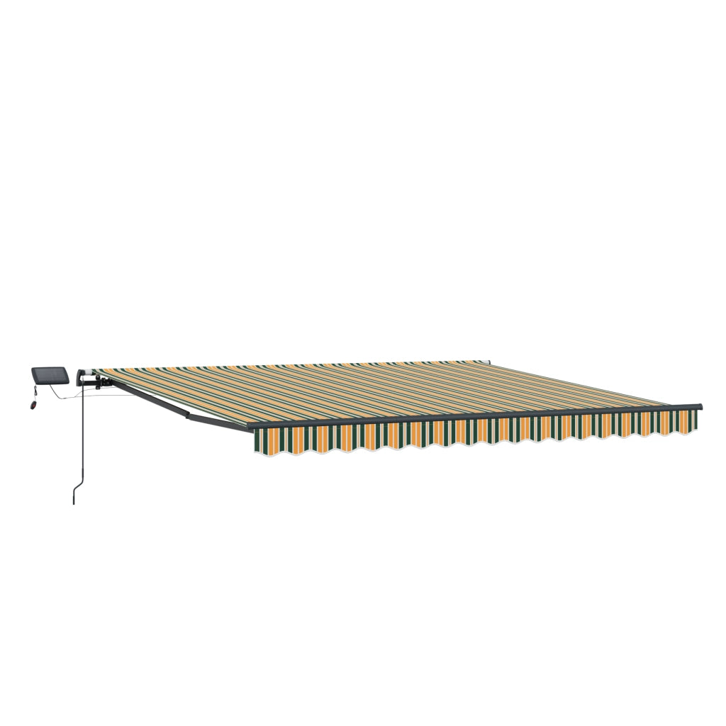 Tenda Manuale Retrattile  con LED Verde e Giallo 450x300 cm