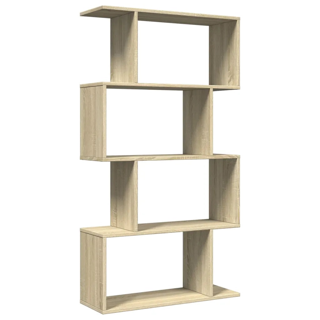 Libreria Divisorio 4 Ripiani-Scaffale per Libri-Mobile di Stoccaggio Sonoma 70x24x129 cm in Truciolato