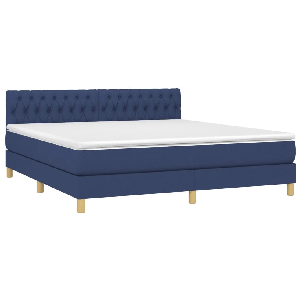Letto a Molle con Materasso e LED Blu 180x200 cm in Tessuto 3133979