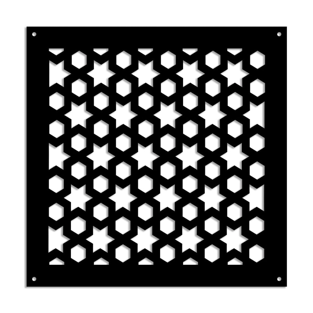 POPSTAR - Pannello in PVC traforato - Parasole Misura: 73x73 cm, Colore: nero