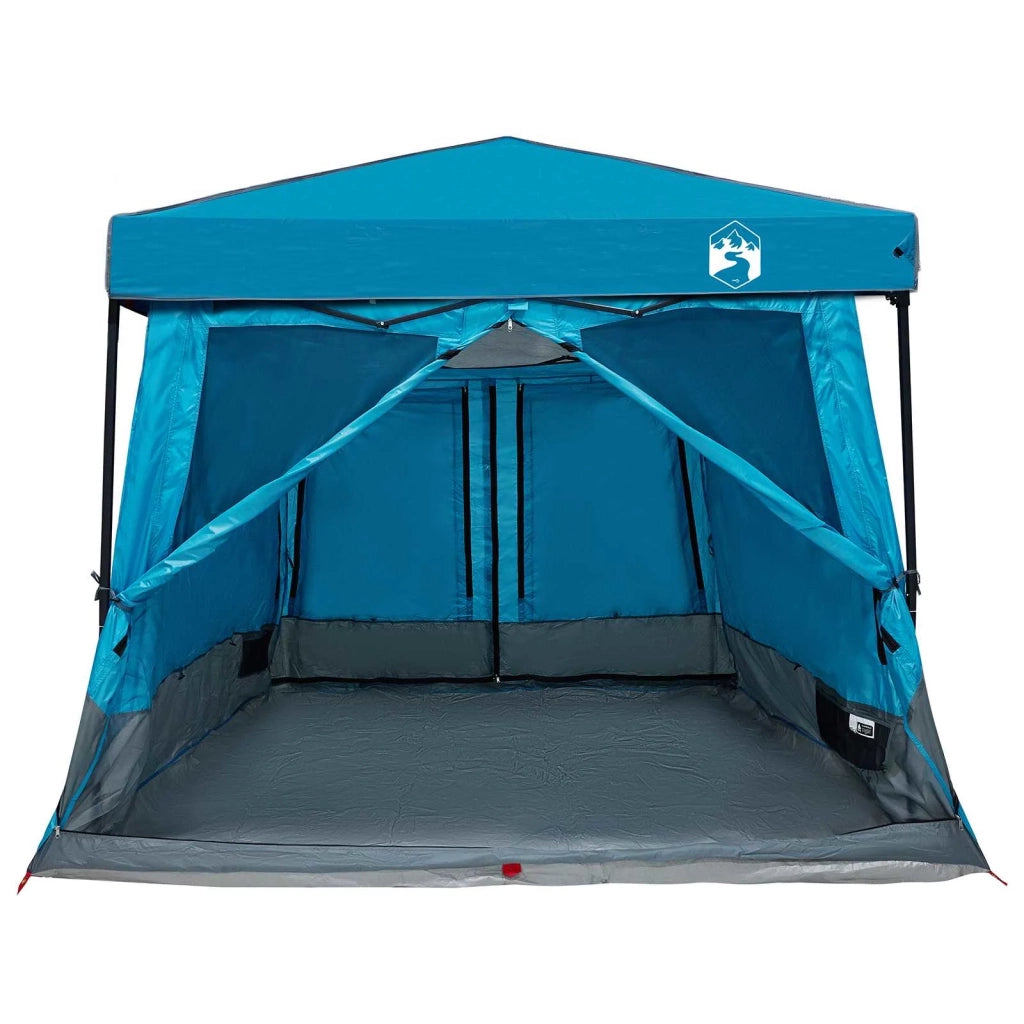 Set di Tende da Campeggio con tetto 2 pcs Blu Taffeta e Tessuto