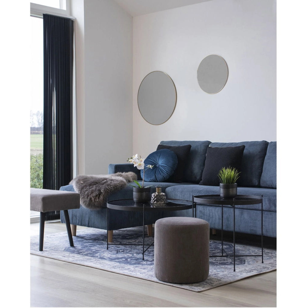 Specchio con Cornice Jersey 4, Argento, Metallo, 40x40x0,5 cm