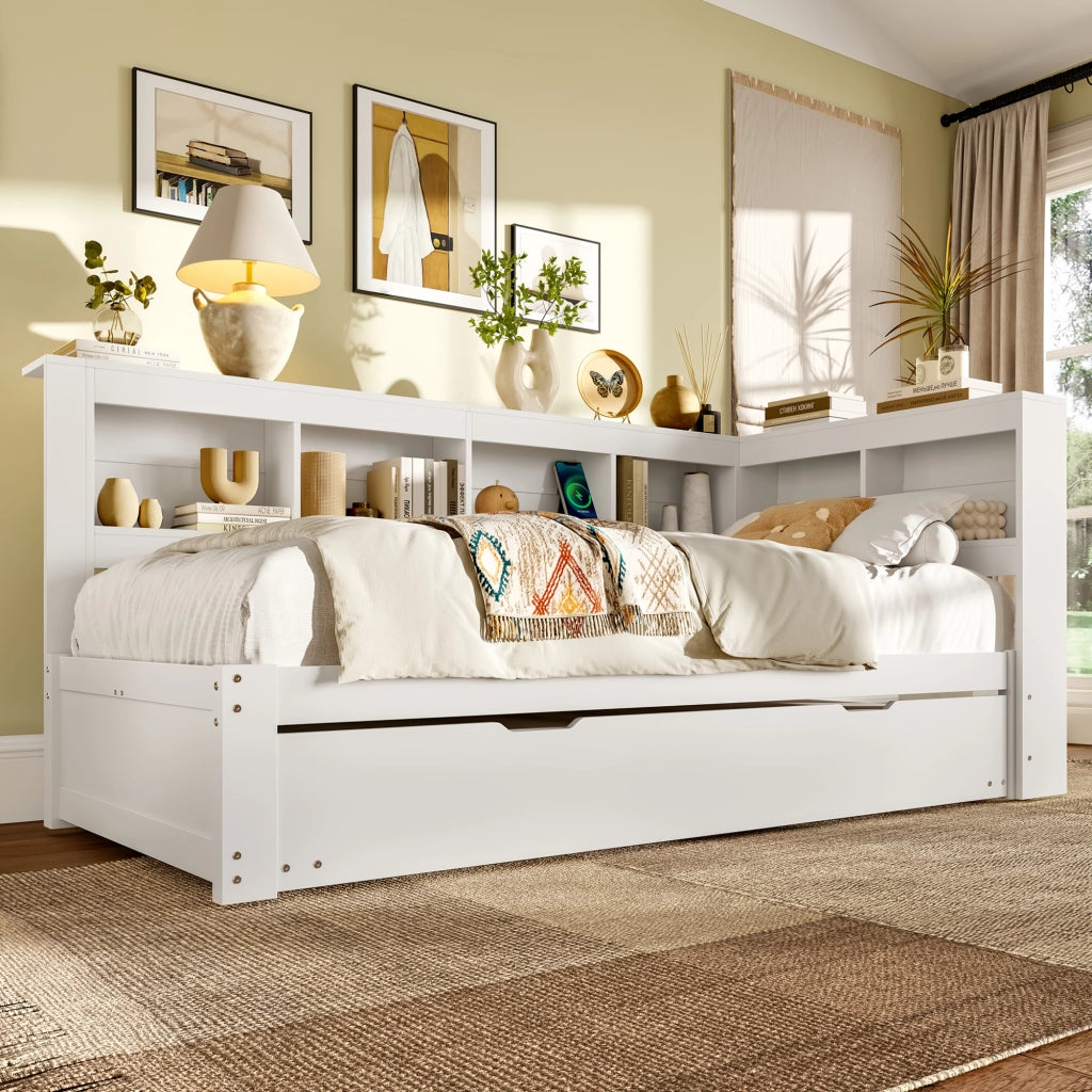 LETTO Giorno 90x200 cm con letto estraibile Bianco