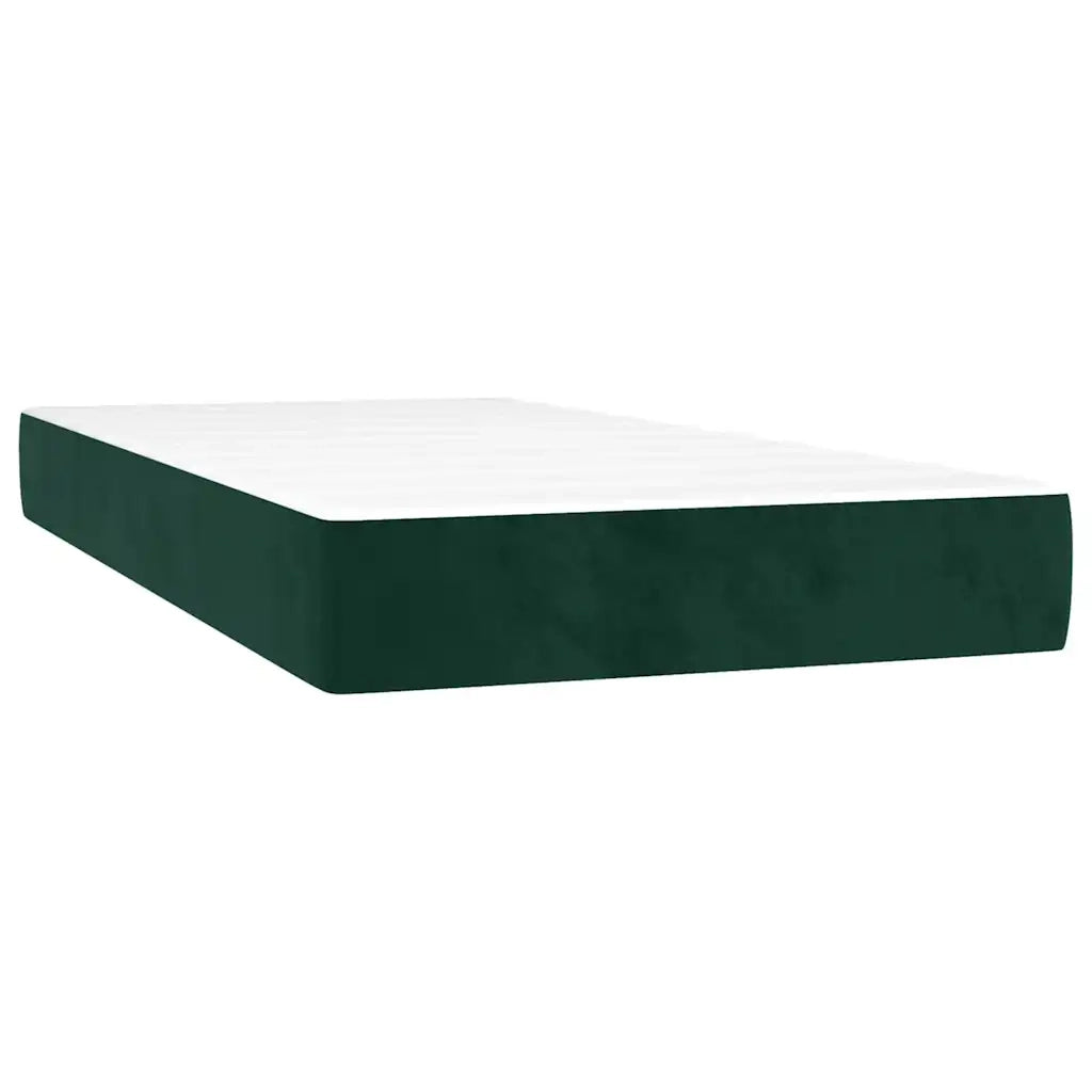 Giroletto a Molle con Materasso Verde Scuro 120x190 cm Velluto