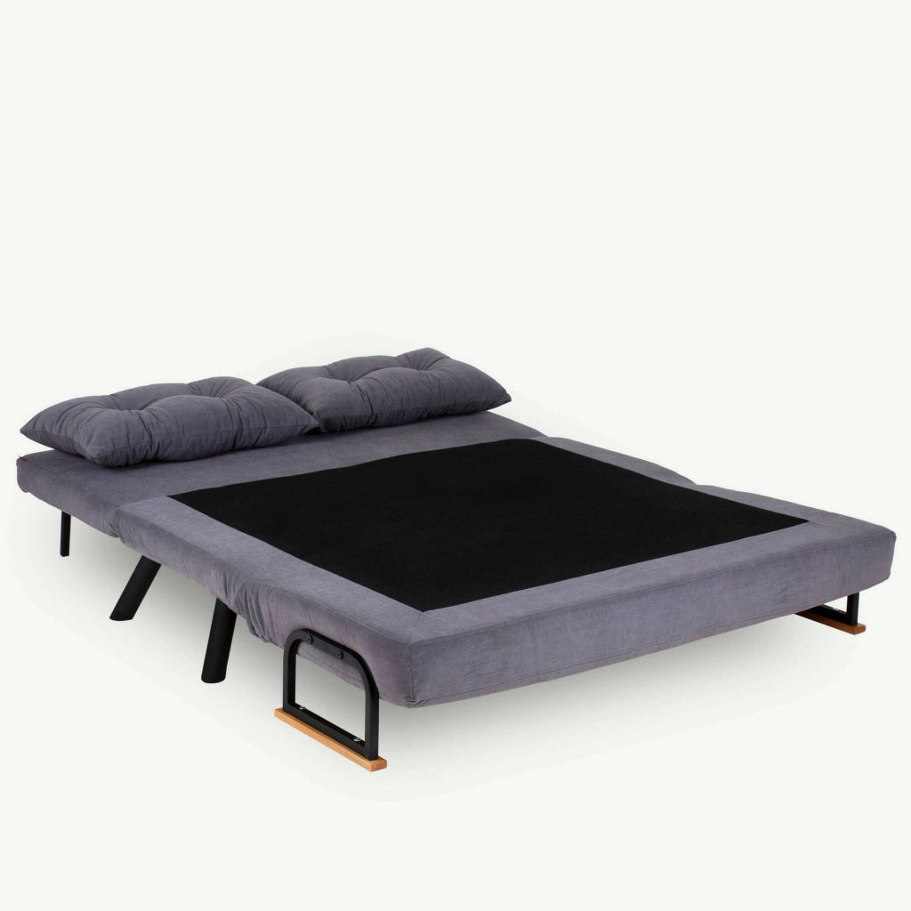 Calvin, Divano Letto 2 Posti Contenitore, 133x78 cm Grigio Scuro