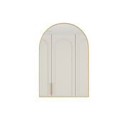 Mobile con specchio con 2 ripiani regolabili e installazione a parete o incasso moderno per bagno; in metallo; oro
