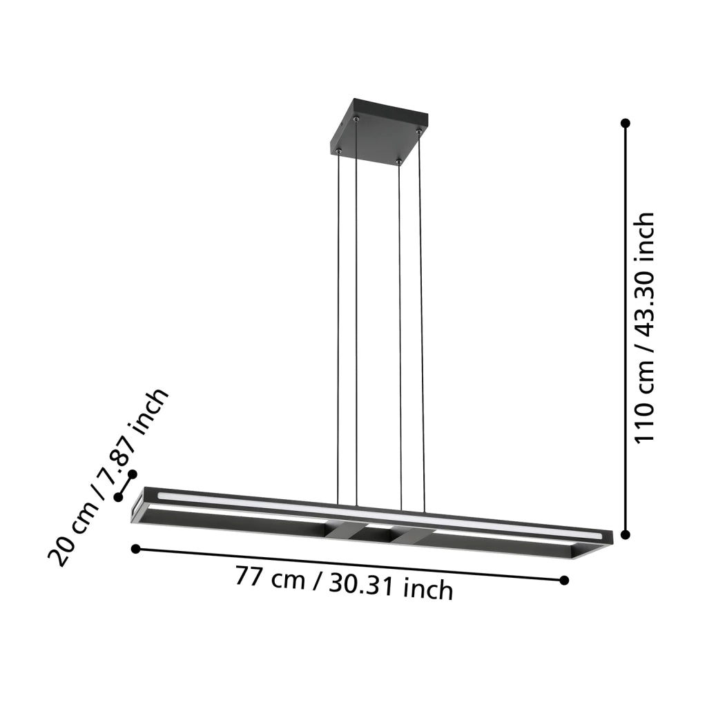 Sospensione Contemporanea Salvilanas-Z Alluminio Nero 1 Luce Led 33W