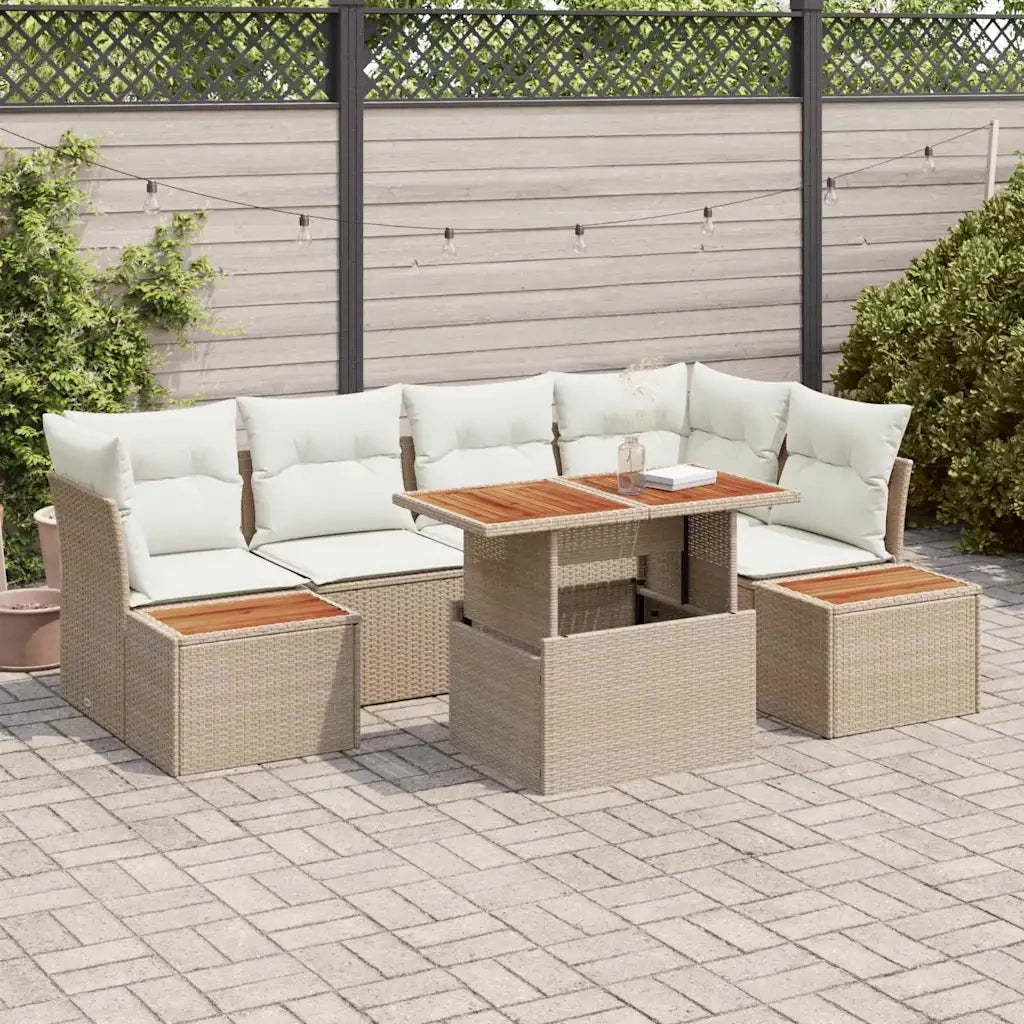 Set Divano da Giardino 10 pcs Beige Poly Rattan 3358840