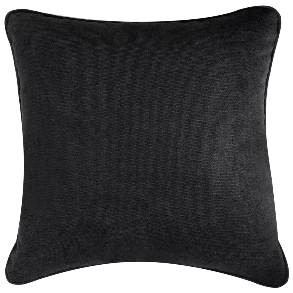 Divano a 2 posti in tessuto con cuscini decorativi gambe in legno e trapuntatura decorativa stile retrò nero