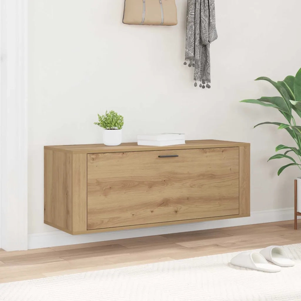 Scarpiera | Mobile per scarpe con porta rovere artigianale 100 x 35 x 38 cm