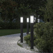 Lampioni a palo con presa elettrica 3 pz 80 cm Acciaio Inox IP44 4006038
