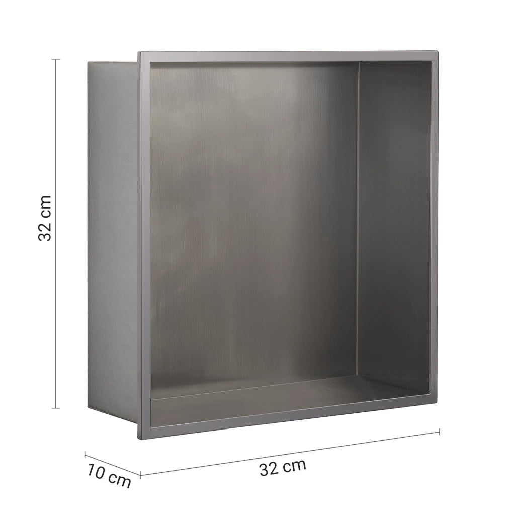 Nicchia da parete incassata 32x10x32H cm in acciaio inox AISI 304 Gedy serie GUEST - Satinato