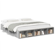 Letto matrimoniale | Letto per adulti | Giroletto Grigio Sonoma 200x200 cm in Legno Multistrato
