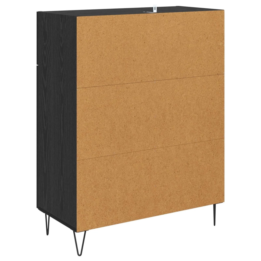 Credenza Rovere Nero 69,5 x 34 x 90 cm Legno multistrato 882274
