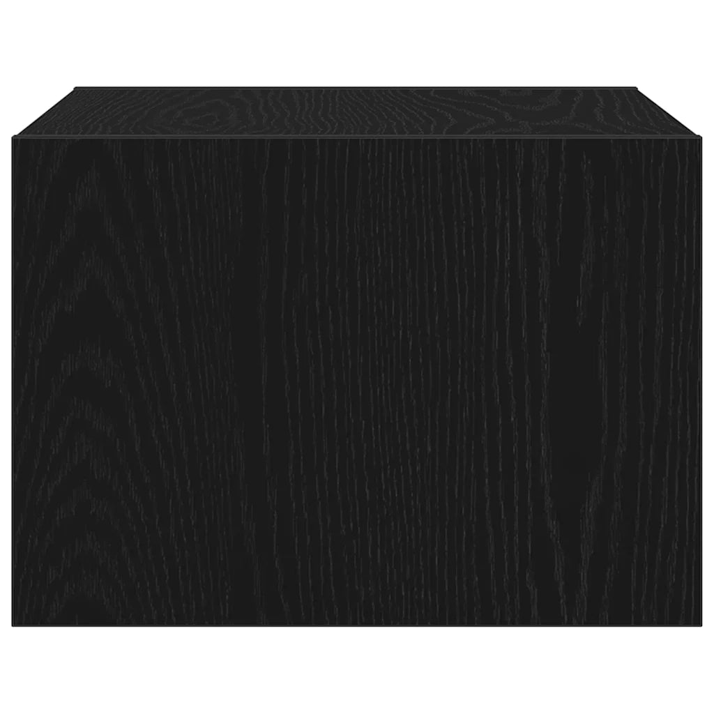 Comodini a Parete con Luci LED 2 pz Rovere Neri 860214