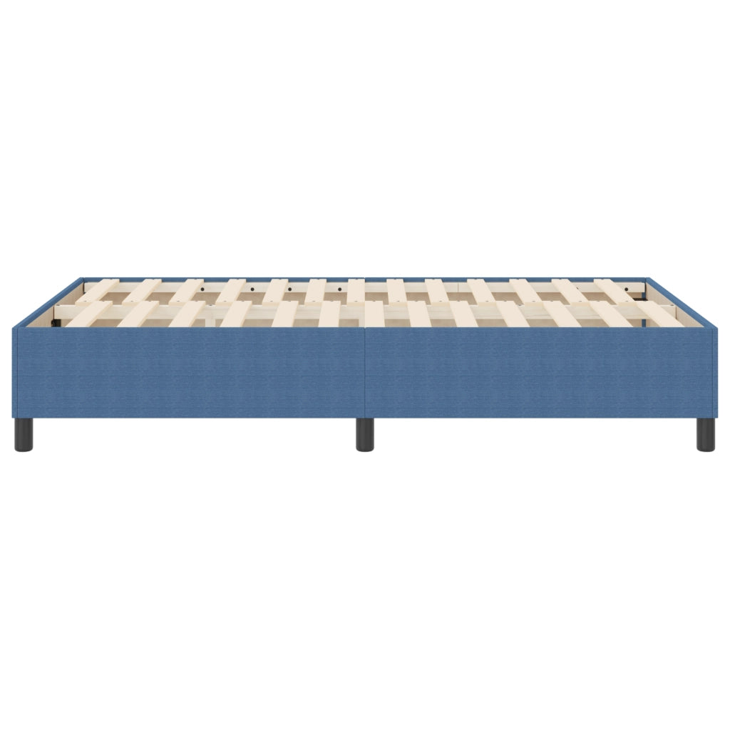 Letto Box Spring Blu Matrimoniale Piccolo in Tessuto Corduroy