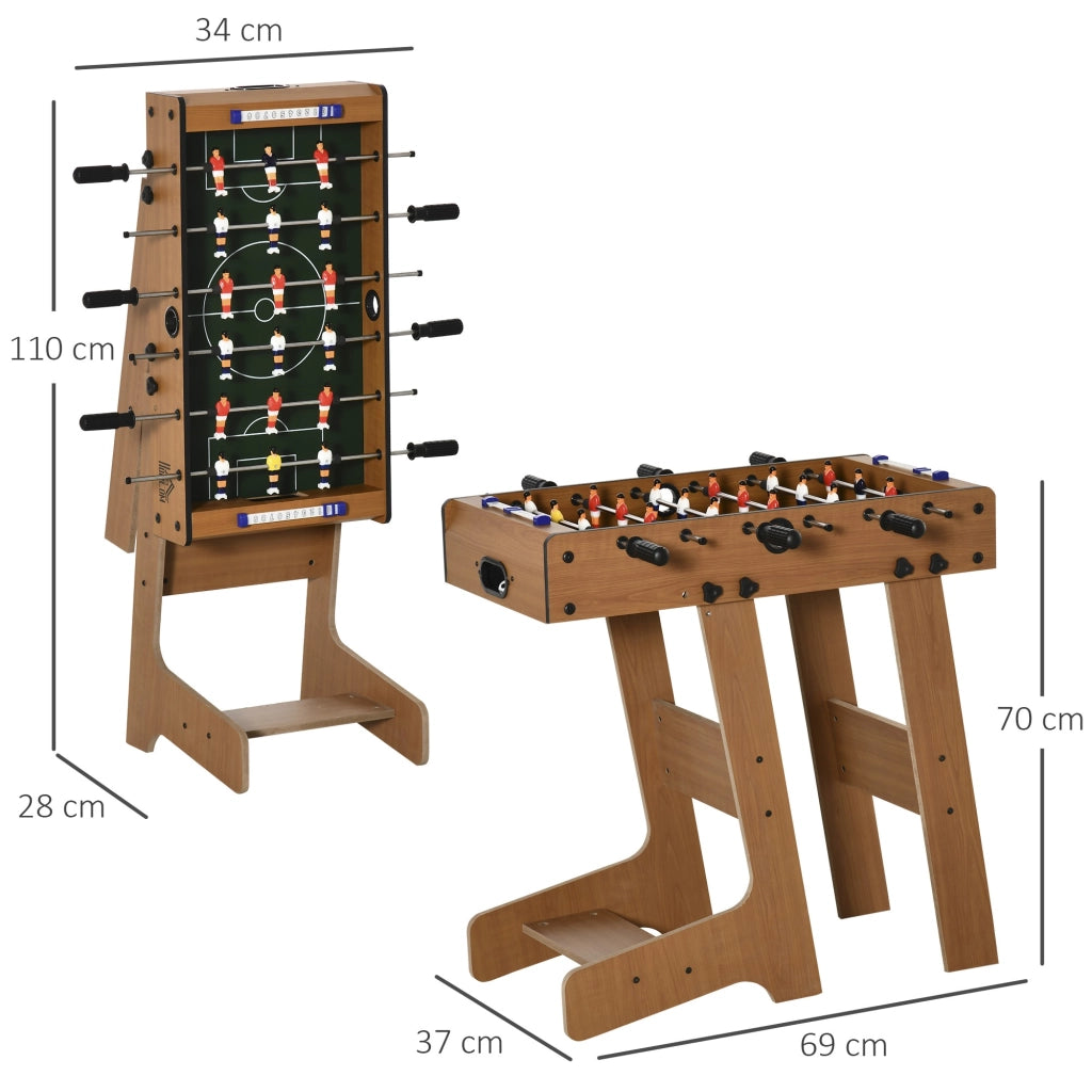 EasyComfort Calcio Balilla Pieghevole in Legno con 6 Aste, 18 Giocatori e Segnapunti, 69x37x70cm