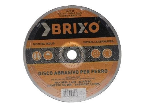 DISCO ABRASIVO BRIXO PER FERRO DIAMETRO 230 SPESSORE MM.3.20 PEZZI 50