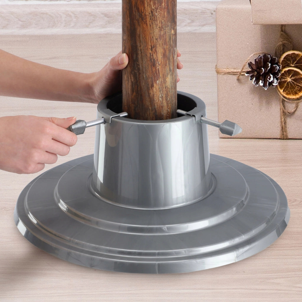 Supporto per albero di Natale KADAX, 2 m, contenitore per acqua argento