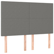 Testiera | Testata Grigio Scuro 144x5x118/128 cm Tessuto