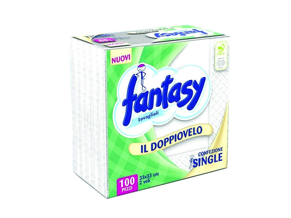 TOVAGLIOLI CARTA IL DOPPIOVELO PZ.100 2 VELI- - cm.33x33 - 30 pezzi FANTASY