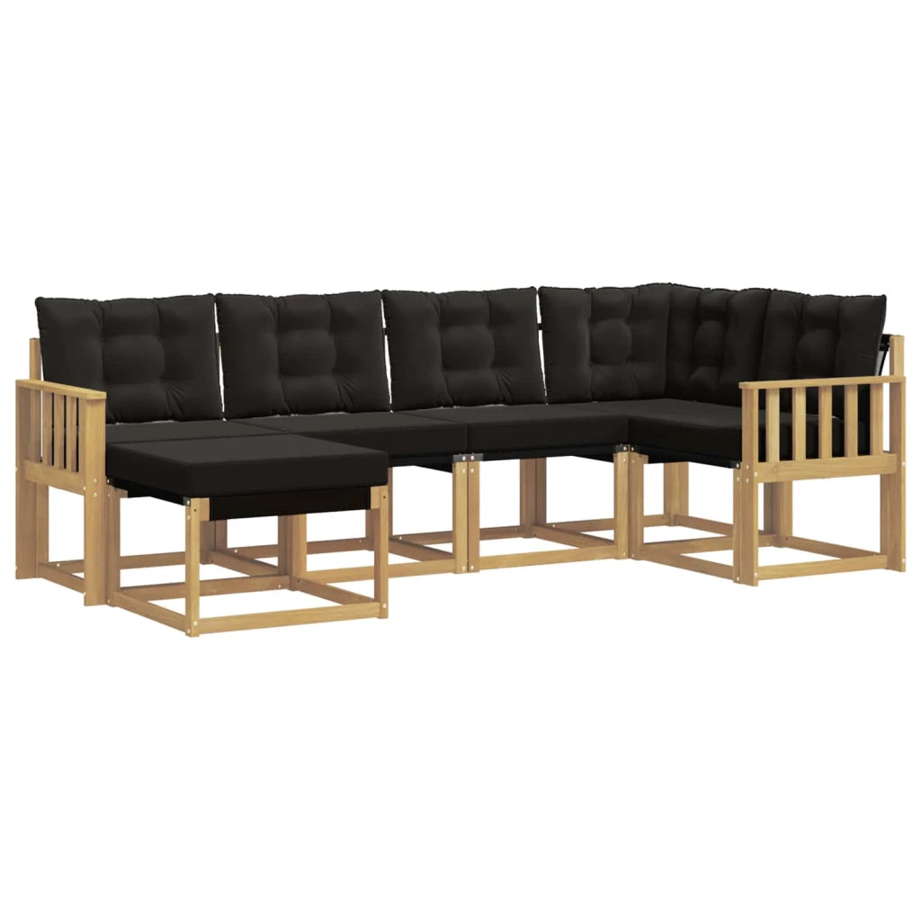 Set di divani da esterno 6 pz Bianco e Nero 3389642