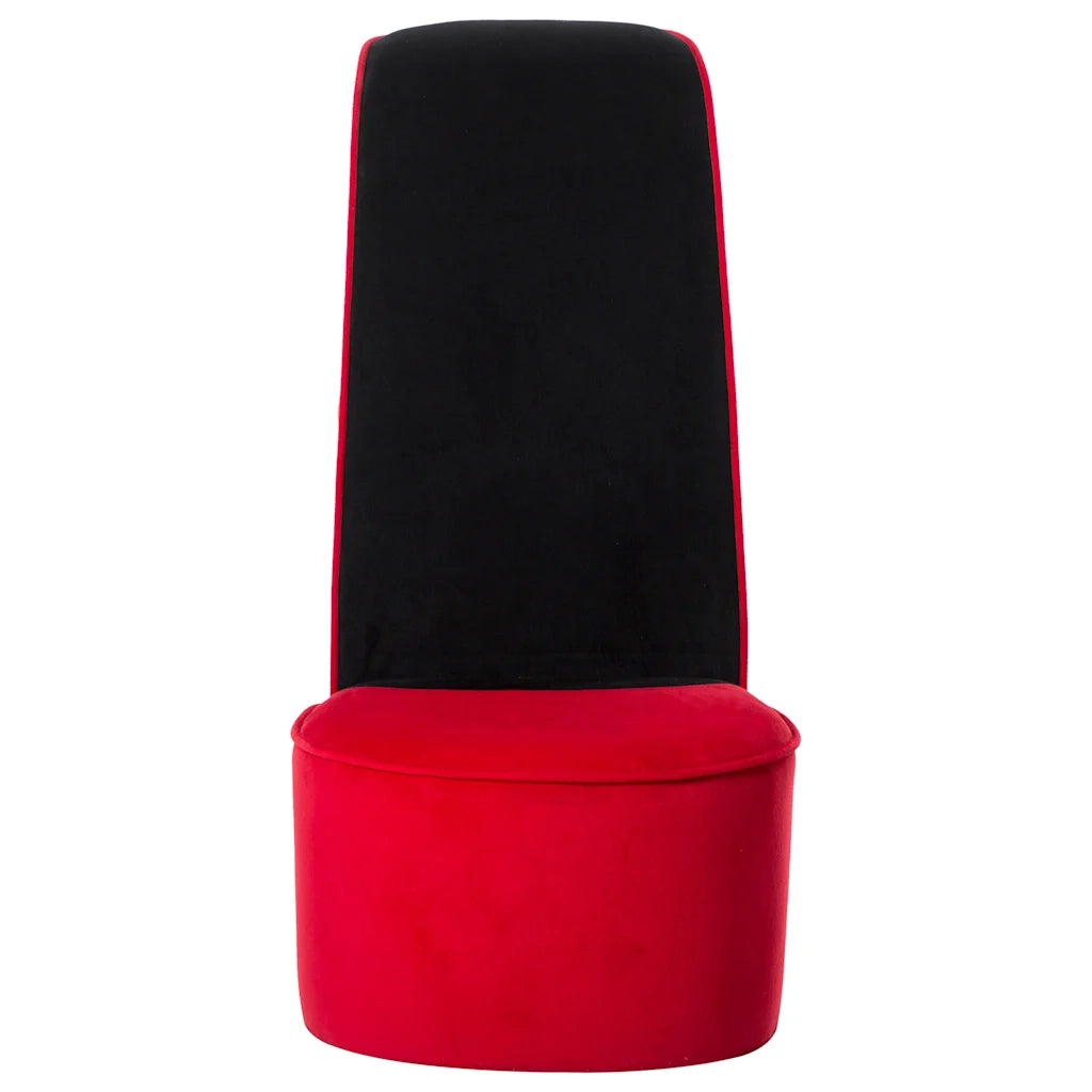 Poltrona | Sedia Relax a Forma di Scarpa con Tacco Alto in Velluto Rosso