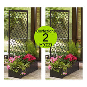 Multipack 2 pezzi fioriere da esterno con traliccio in metallo stell jasmine giardino casa e bar