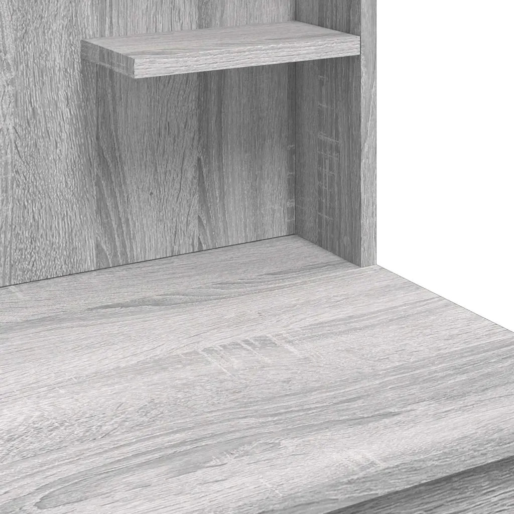 Toeletta | Tavolo da Trucco con Luci LED Grigio Sonoma 96x40x142 cm
