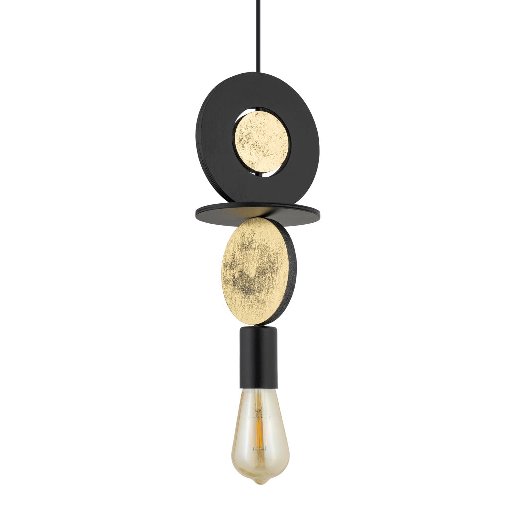 Lampada a sospensione legno nero/oro E27 Drops Wood Nowodvorski