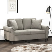 Divano a 2 Posti con Cuscini Grigio Chiaro 120 cm in Velluto cod mxl 19389