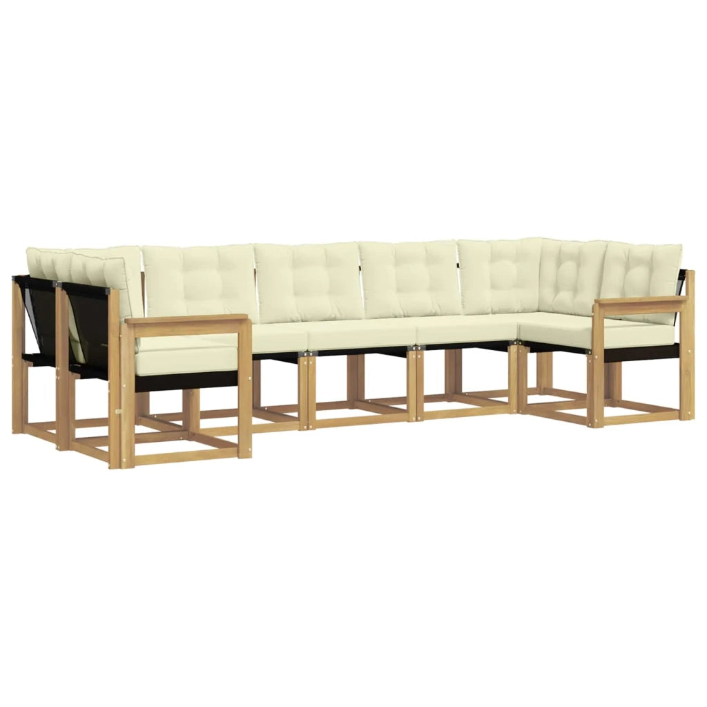 Set di divani da esterno 7 pz Bianco e Crema 3389828