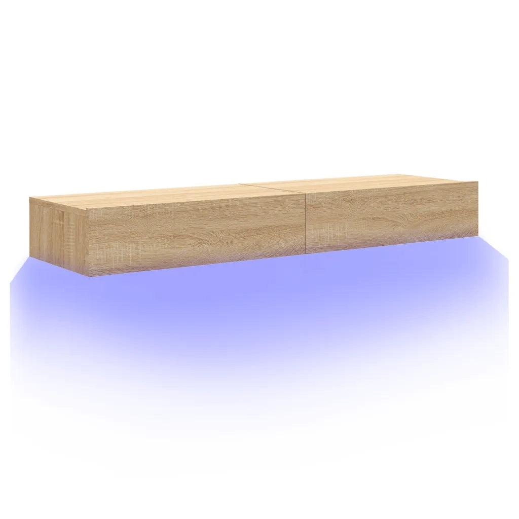 Mobili Porta TV con Luci LED 2pz Rovere Sonoma 60x35x15,5 cm 842891