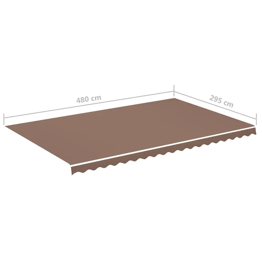 Tessuto di Ricambio per Tenda da Sole Marrone 500x300 cm Poliestere 311981