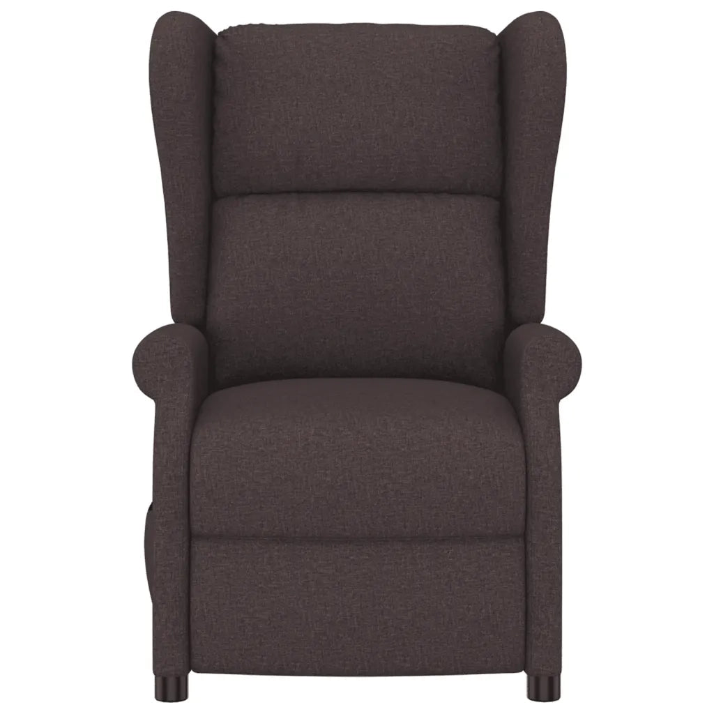 Poltrona ad Ala Reclinabile Elettrica Marrone Scuro in Tessuto 3098324