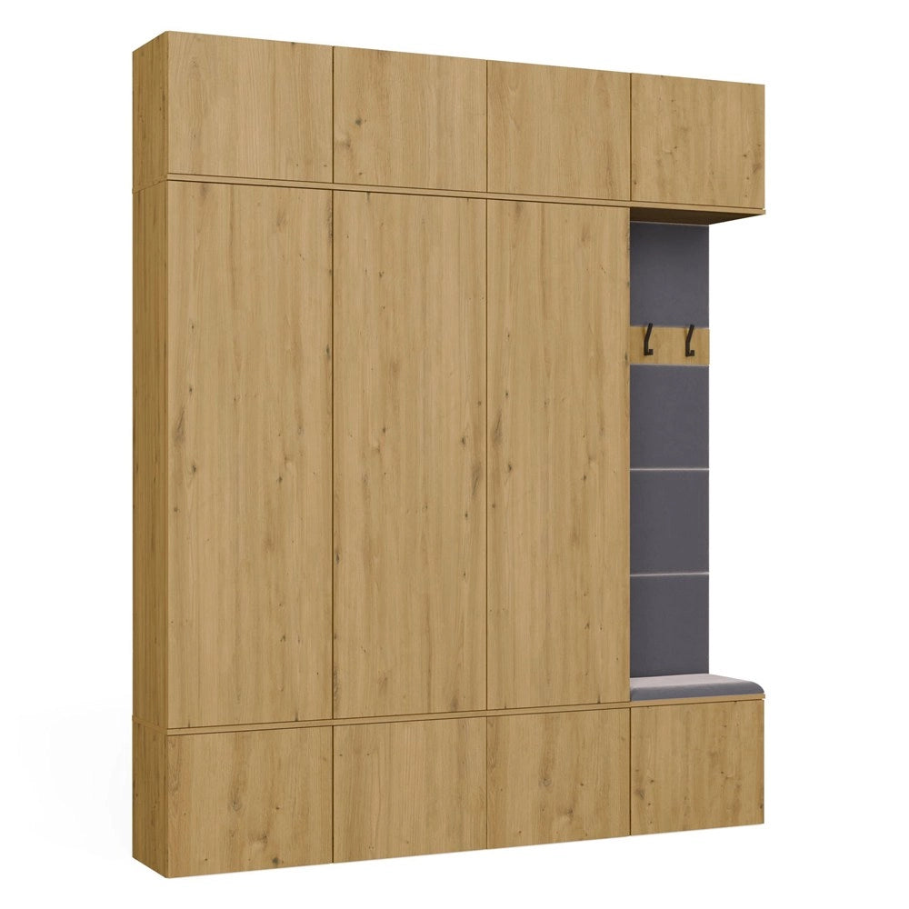 Guardaroba HAGA IV/3sz1w rovere artisan 3x armadio + appendiabiti