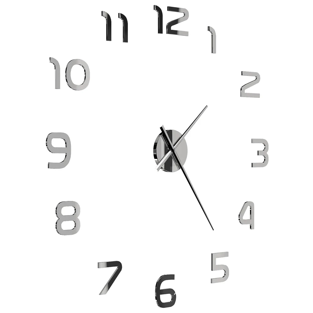 Orologio da Parete 3D in Stile Moderno 100cm XXL Argento 50634