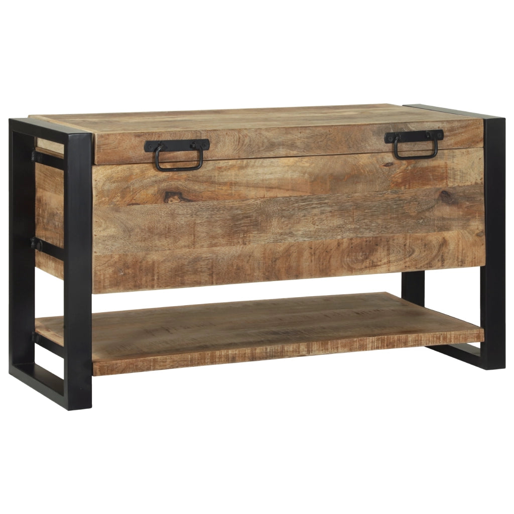Scatola di immagazzinaggio 80x35x45 cm in legno massello di mango grezzo
