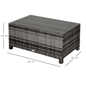 Tavolino da Giardino ¨C MINIMAL ¨C Polyrattan Grigio, 85x50x39 cm