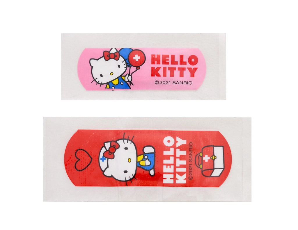 Set 12 Box Hello Kitty per Bambini con 24 Cerotti Ciascuno 2 Misure in Metallo