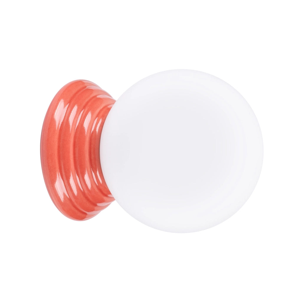 Applique bagno sfera vetro opale pesca ceramica G9