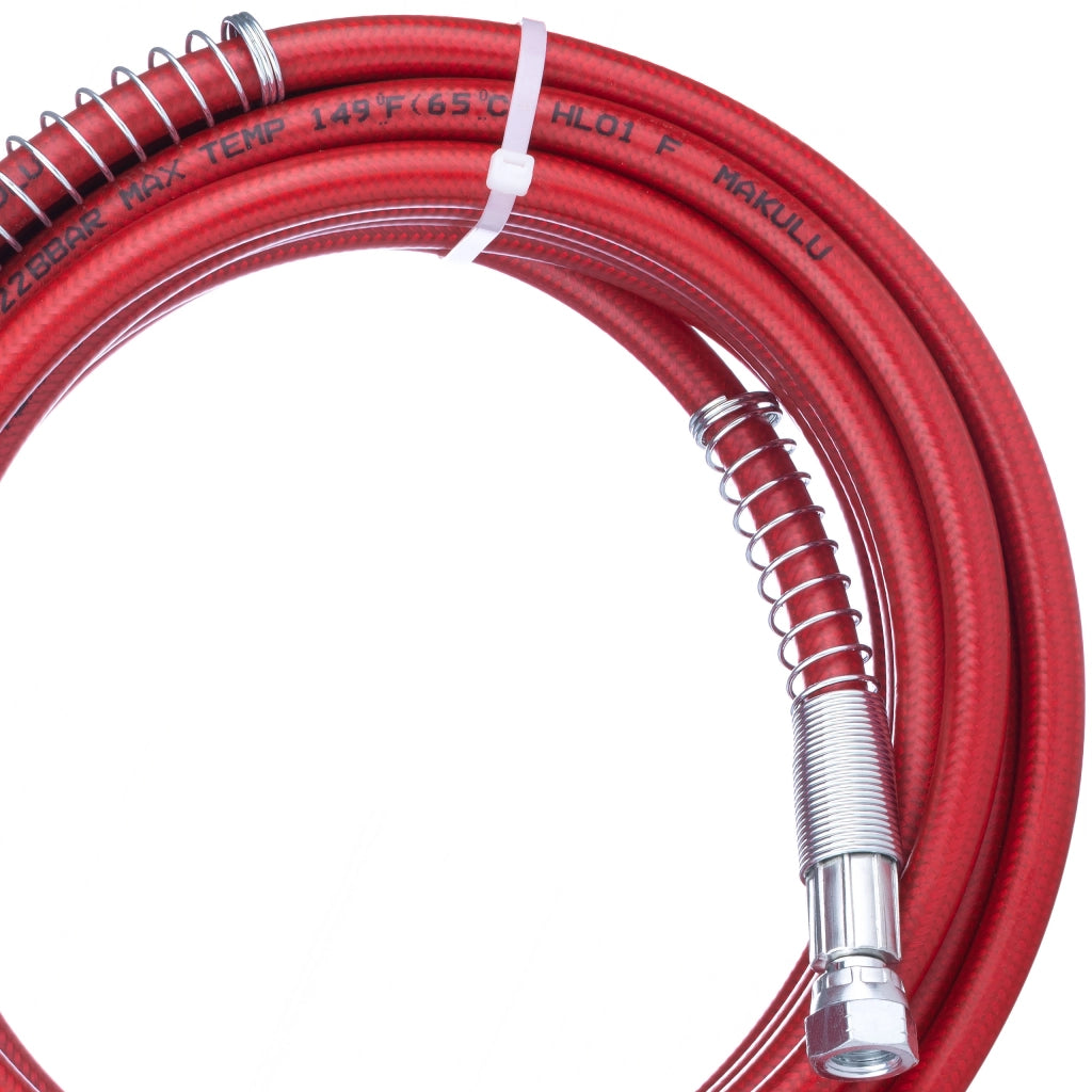 Tubo Alta Pressione per Verniciatura 30m Rosso – Acciaio Durevole, Flessibile | Pressione Max 228 bar, Filettatura 1/4"