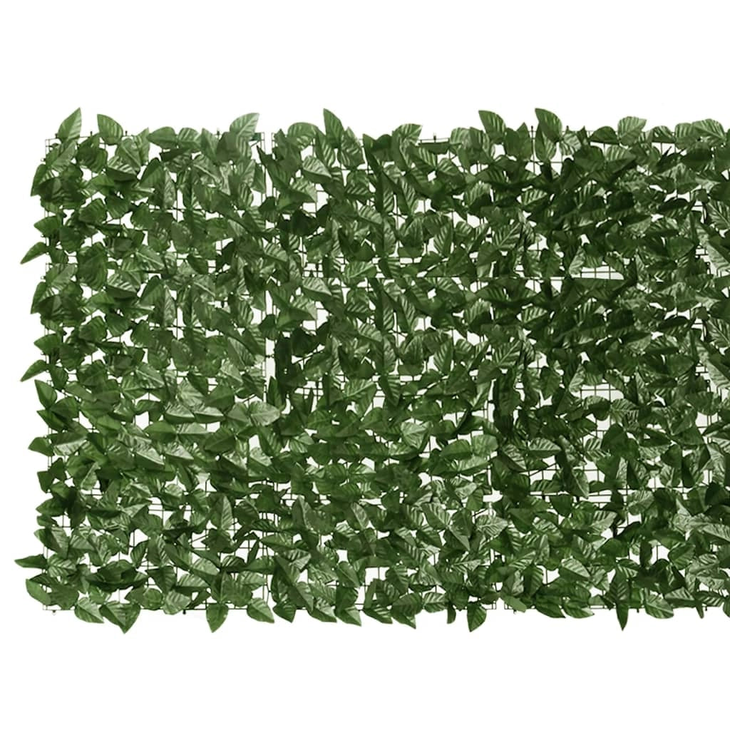 Schermo per balcone schermo per la privacy con foglie 500 x 100 cm verde scuro 02_0010009