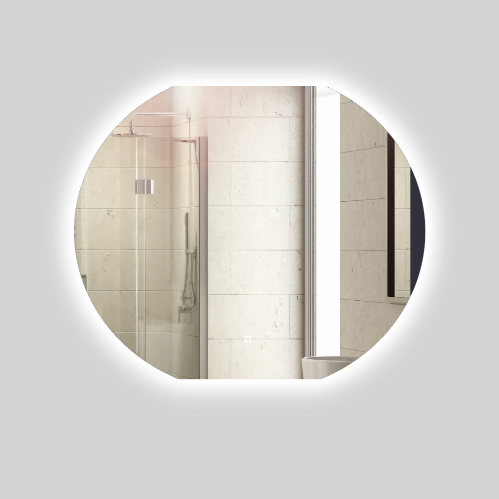 Specchio 5 mm semicircolare retroilluminato led interruttore touch *** misure 90x80 cm, tonalità dimmerabile 2700-45...