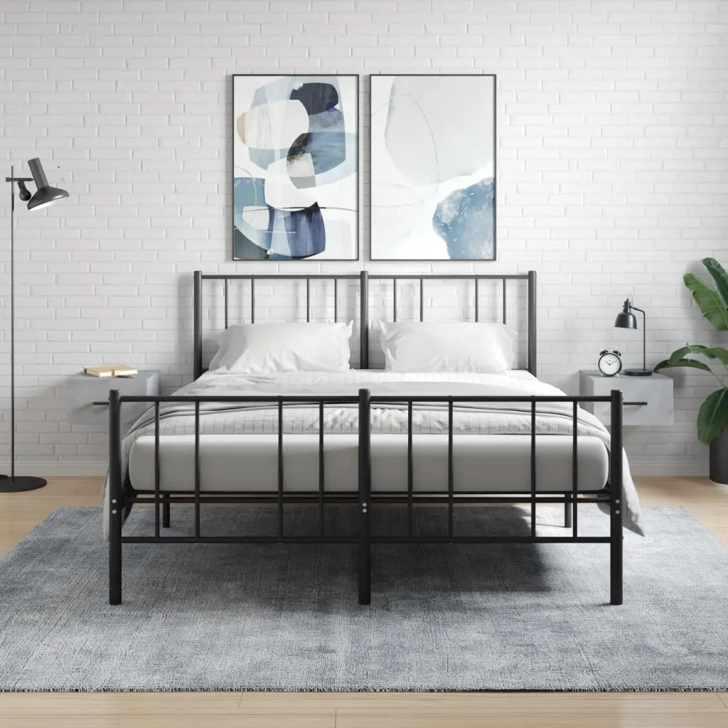 Set di 2 Comodini | Armadio da Notte | Mobiletto da notte a Muro Grigio Cemento 35x35x20 cm
