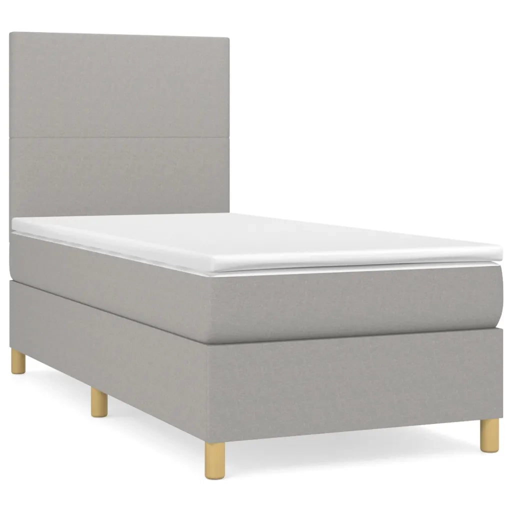 Giroletto a Molle con Materasso Grigio Chiaro100x200 cm Tessutocod mxl 99734