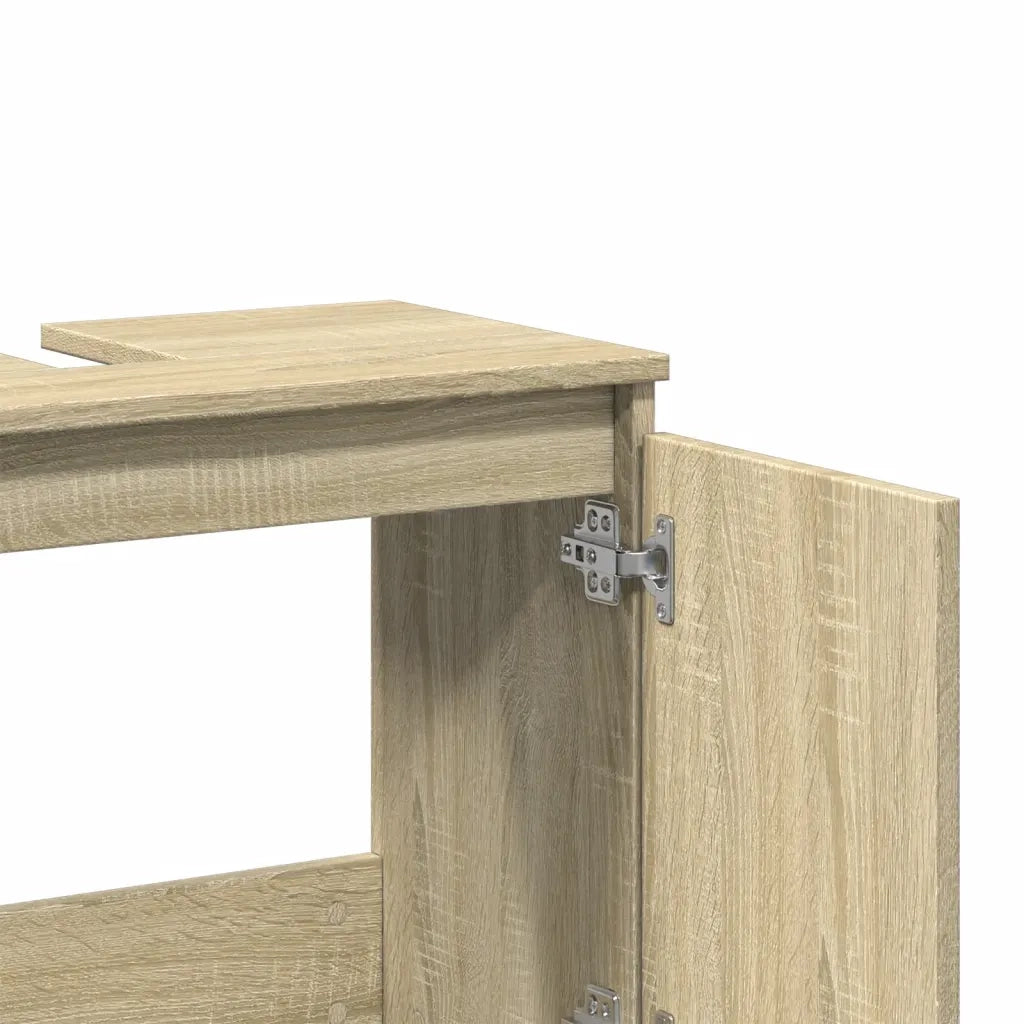 Mobile Lavabo-Armadietto da bagno Rovere Sonoma 58x33x60 cm in Legno Multistrato
